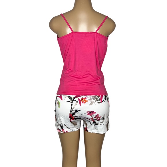 NWT 2 Pieces White and Pink Set for Women Size L Short with pockets and Wrap Top - Picture 5 of 8